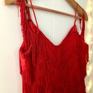 Vintage Red Flapper Dress XS
